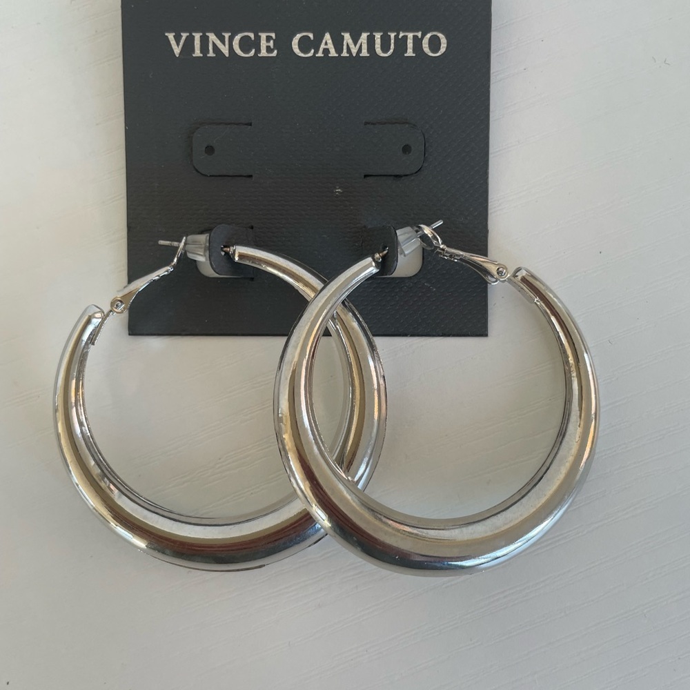 Vince Camuto Shiny Silver Hoop Earrings